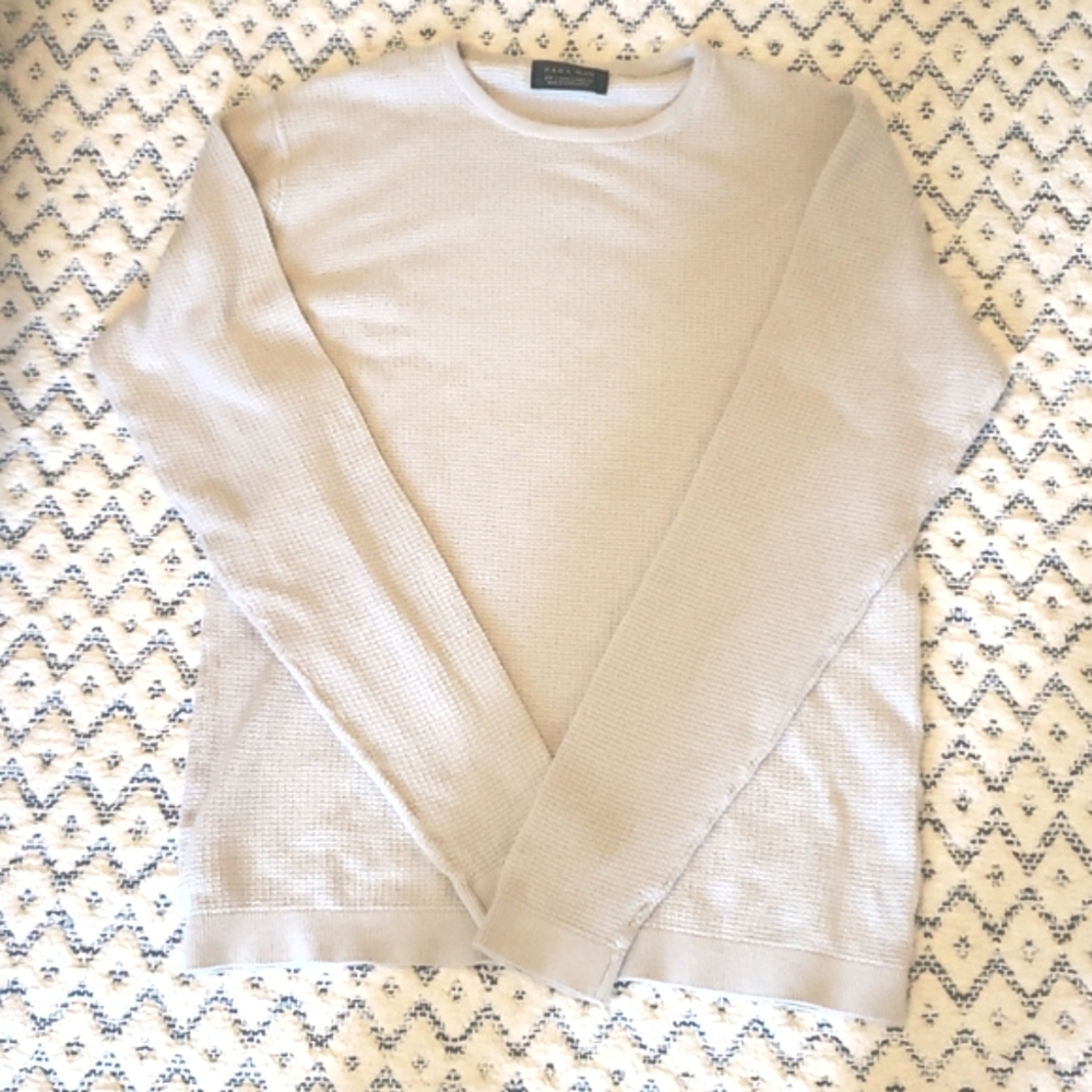 Zara Man cotton sweater sz S in beige